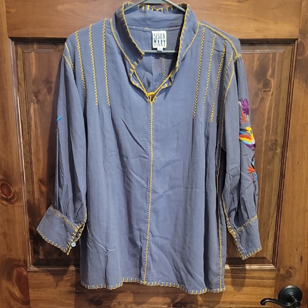 Gray Embroidered Women's Jacket